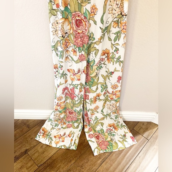[Zara] Floral Wide Leg Romper Jumpsuit S - Picture 6 of 9